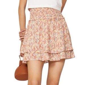 NEW Rails Addison Smocked Tiered Mini Skirt Multi Wildflower